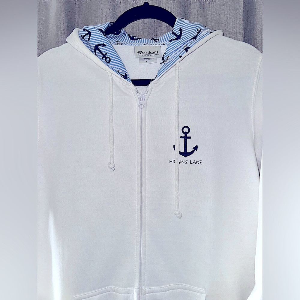 Higgins Lake Michigan ⚓️ Nautical Zip Up Hoodie